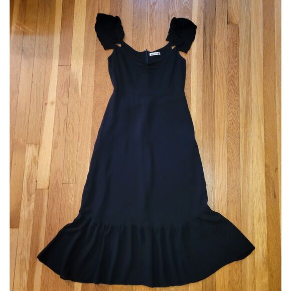 Reformation Butterfly Dress in Black, Off-Shoulder or On. So beautiful! Sz 12 - Picture 7 of 15